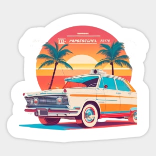 artwork of t-shirt graphic design of miami street Sticker